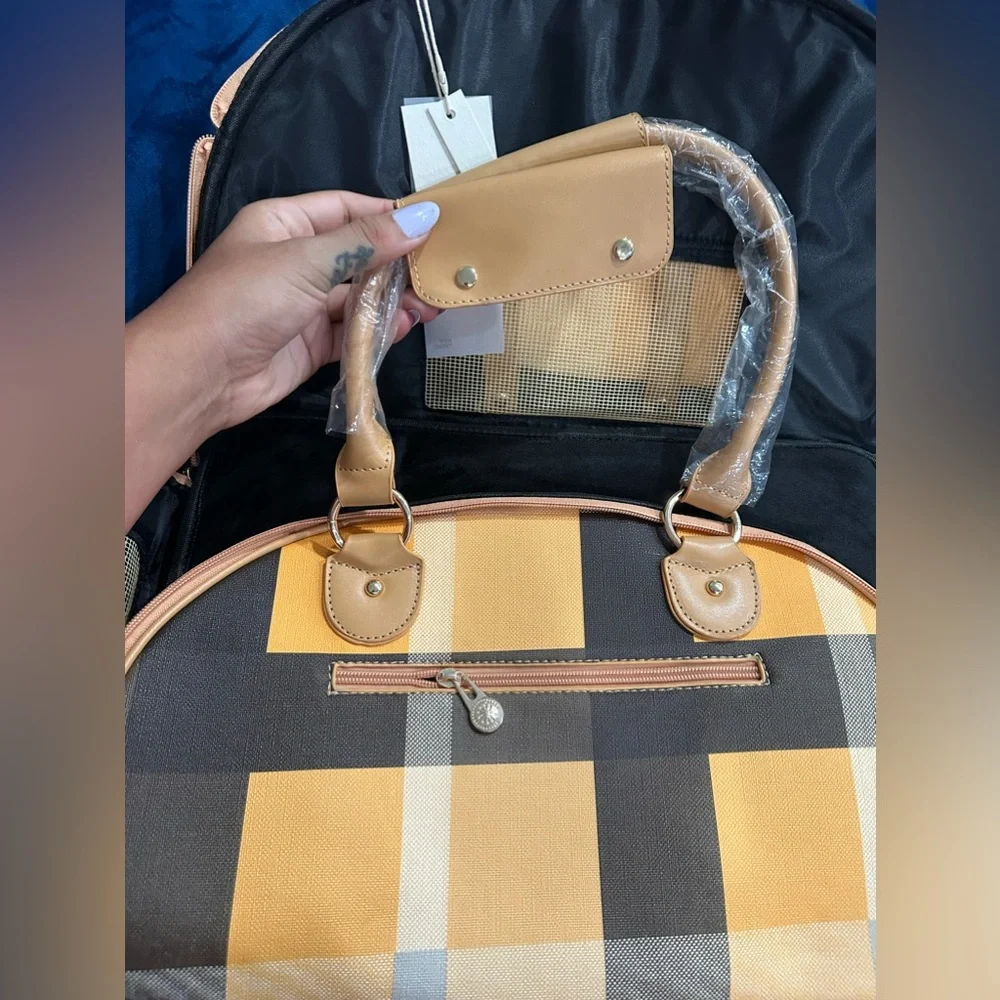 Dog Carrier, Cat Carrier, Pet Carrier, Foldable Premium PU Leather Dog Purse